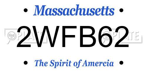 2WFB62 Massachusetts License Plate
