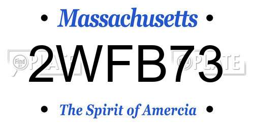 2WFB73 Massachusetts License Plate
