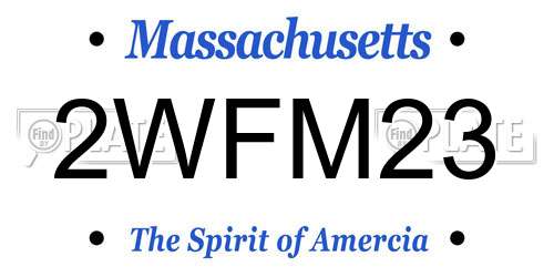 2WFM23 Massachusetts License Plate