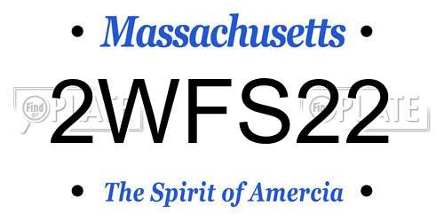 2WFS22 Massachusetts License Plate