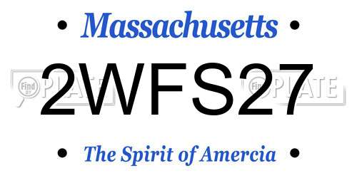 2WFS27 Massachusetts License Plate