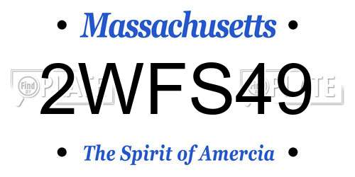 2WFS49 Massachusetts License Plate