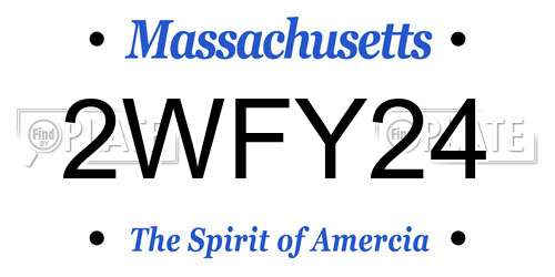 2WFY24 Massachusetts License Plate
