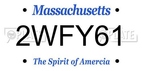2WFY61 Massachusetts License Plate