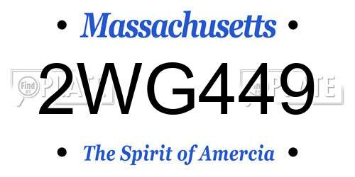 2WG449 Massachusetts License Plate