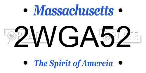 2WGA52 Massachusetts License Plate