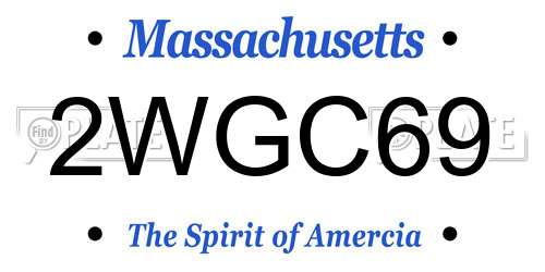 2WGC69 Massachusetts License Plate