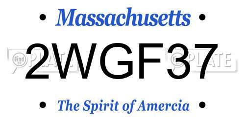 2WGF37 Massachusetts License Plate