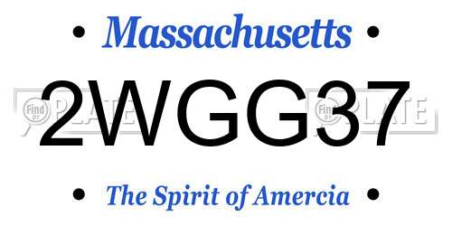 2WGG37 Massachusetts License Plate