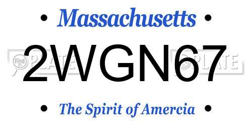 2WGN67 Massachusetts License Plate