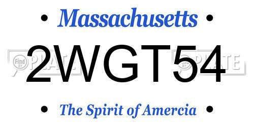 2WGT54 Massachusetts License Plate