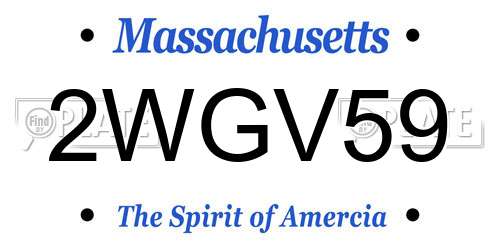 2WGV59 Massachusetts License Plate