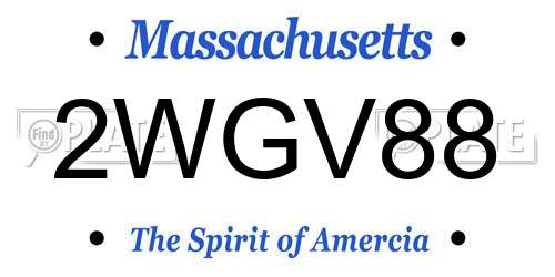 2WGV88 Massachusetts License Plate