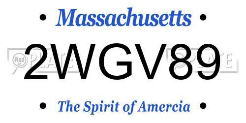 2WGV89 Massachusetts License Plate