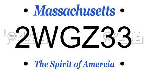 2WGZ33 Massachusetts License Plate