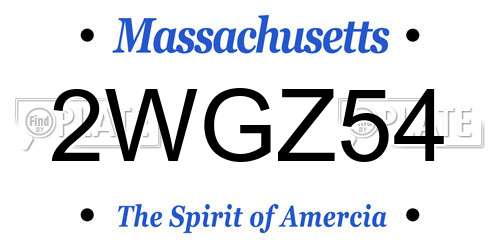 2WGZ54 Massachusetts License Plate