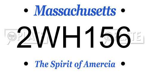 2WH156 Massachusetts License Plate