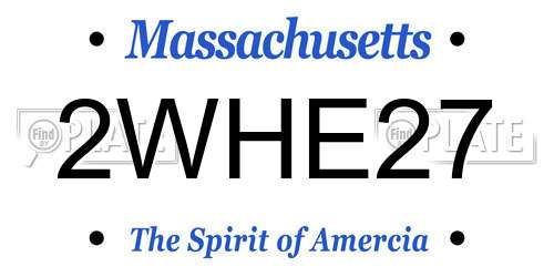 2WHE27 Massachusetts License Plate
