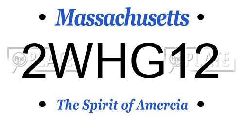 2WHG12 Massachusetts License Plate