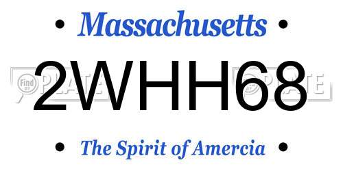 2WHH68 Massachusetts License Plate