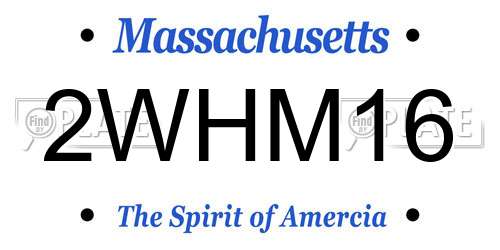 2WHM16 Massachusetts License Plate