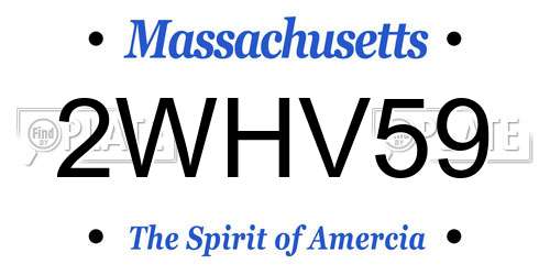 2WHV59 Massachusetts License Plate