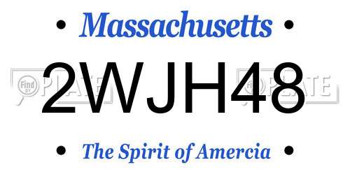 2WJH48 Massachusetts License Plate