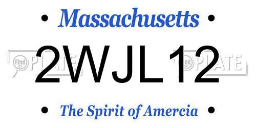 2WJL12 Massachusetts License Plate