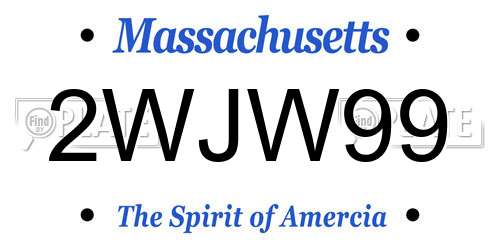 2WJW99 Massachusetts License Plate