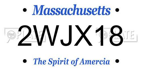 2WJX18 Massachusetts License Plate