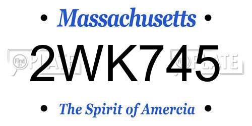 2WK745 Massachusetts License Plate
