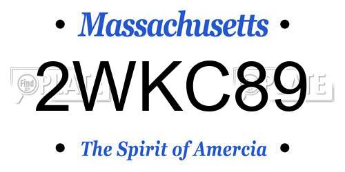 2WKC89 Massachusetts License Plate