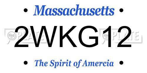2WKG12 Massachusetts License Plate
