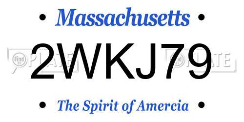 2WKJ79 Massachusetts License Plate
