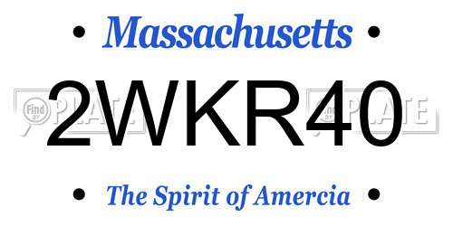 2WKR40 Massachusetts License Plate