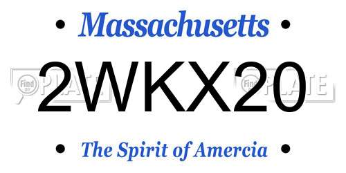 2WKX20 Massachusetts License Plate