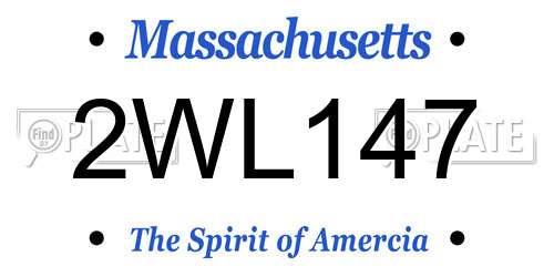 2WL147 Massachusetts License Plate