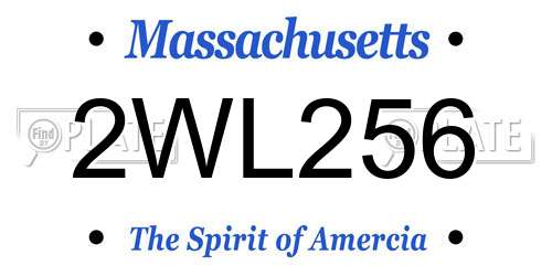 2WL256 Massachusetts License Plate