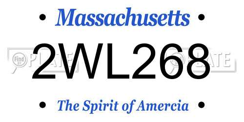 2WL268 Massachusetts License Plate