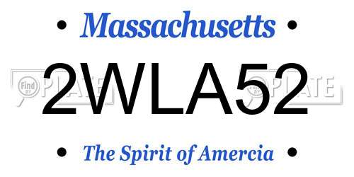 2WLA52 Massachusetts License Plate
