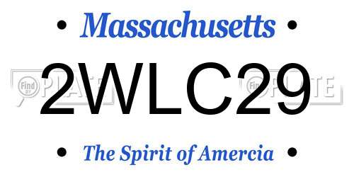 2WLC29 Massachusetts License Plate