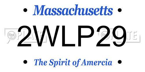 2WLP29 Massachusetts License Plate
