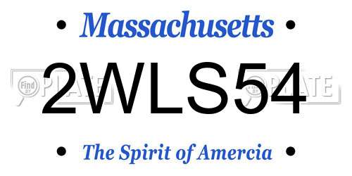 2WLS54 Massachusetts License Plate