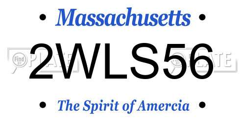 2WLS56 Massachusetts License Plate