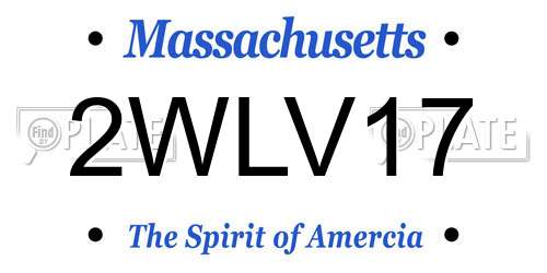2WLV17 Massachusetts License Plate