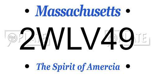2WLV49 Massachusetts License Plate