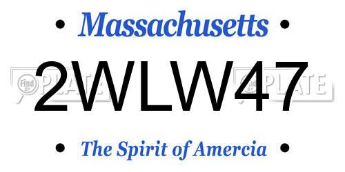 2WLW47 Massachusetts License Plate