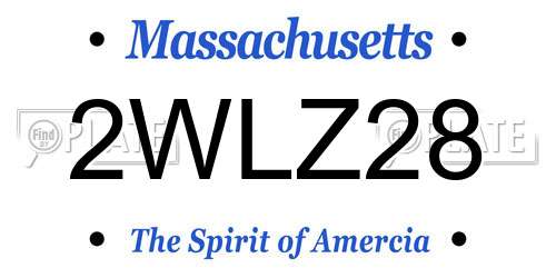 2WLZ28 Massachusetts License Plate