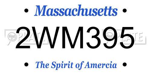 2WM395 Massachusetts License Plate
