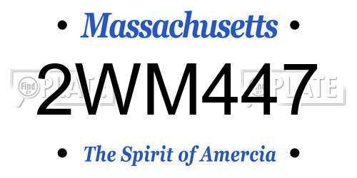 2WM447 Massachusetts License Plate